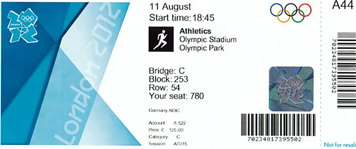 Boleto Londres 2012